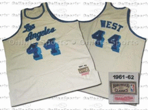 1961-62 Los Angeles Lakers Home Jersey From Mitchell & Ness NBA Hardwood Collection, With #44 and the name 'West' On Jersey (Jerry West)