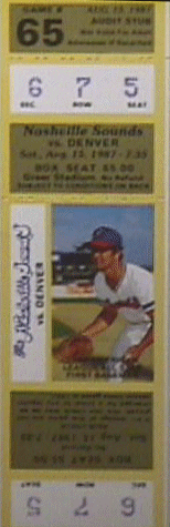 1985 Nashville Sounds Don Mattingly Pitcture Ticket