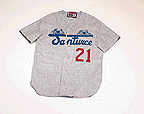 Santurce Cangrejeros 1954 Road Jersey With Standard #21 (Roberto Clemente) With Chainstitch Embroidery And Championship Patch From Ebbets Field Flannels