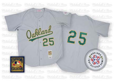 1987 Oakland A's Road Jersey From Mitchell & Ness, With #25 On Jersey (Mark McGwire)