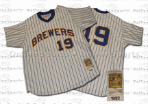 1982 Milwaukee Brewers Home Jersey From Mitchell & Ness, With #19 On Jersey (Robin Yount)