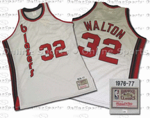 1976-77 Portland Trail Blazers Home Jersey From Mitchell & Ness NBA Hardwood Collection, With #32 On Jersey (Bill Walton)