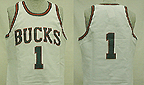 1970-71 Milwaukee Bucks Home Jersey From Mitchell & Ness NBA Hardwood Collection, With #1 On Jersey (Oscar Robertson)