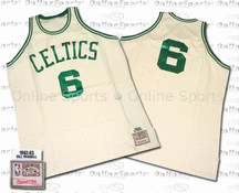 1962-63 Boston Celtics Home Jersey From Mitchell & Ness NBA Hardwood Collection, With #6 On Jersey (Bill Russell)