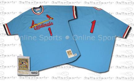 1982 St. Louis Cardinals Road Jersey From Mitchell & Ness, With #1 On Jersey (Ozzie Smith)