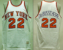 1973-74 New York Knicks Home Jersey From Mitchell & Ness NBA Hardwood Collection, With #22 and the name 'DeBusschere' On Jersey (Dave Debusschere)