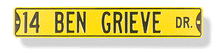 Steel Street Sign:  '14 Ben Grieve Dr.'