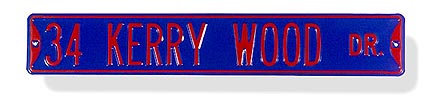 Steel Street Sign: '34 Kerry Wood Dr.'
