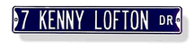 Steel Street Sign:  '7 Kenny Lofton Dr.'